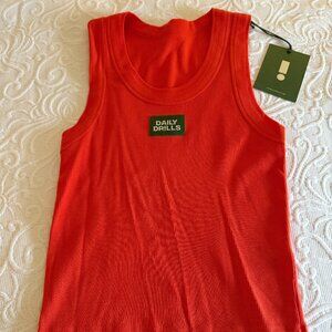 Daily Drills Ribbed Orange Tank NWT!!!